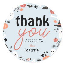 Cute Spooky Halloween 1er cumpleaños Gracias Azul