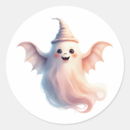 Pegatina Redonda Cute Spooky Halloween Sticker – Fantasma