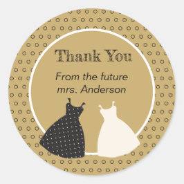 Pegatina Redonda Cute Sticker de Ilustración para Despedida de Solt