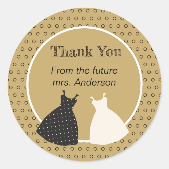 Pegatina Redonda Cute Sticker de Ilustración para Despedida de Solt (Anverso)