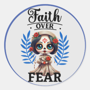 Pegatina Redonda Cute Sugar Skull