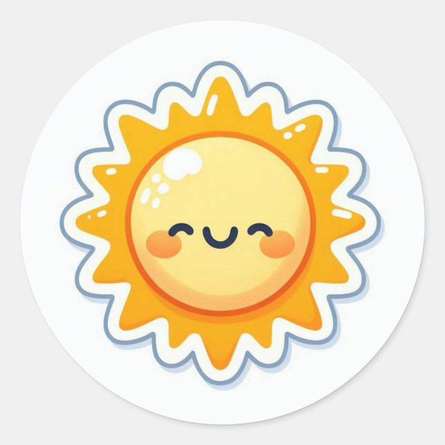 Pegatina Redonda cute sun sticker (Anverso)