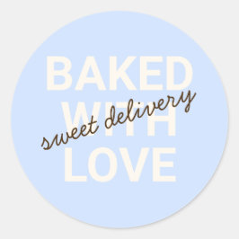 Pegatina Redonda Cute Sweet Delivery Baked With Love Bakery