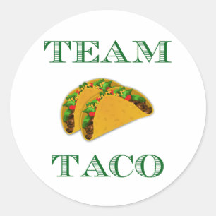 Pegatina Redonda Cute "Team Taco"