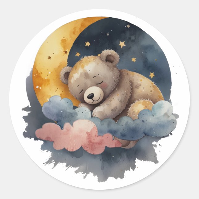 Pegatina Redonda Cute Teddy Bear (Anverso)