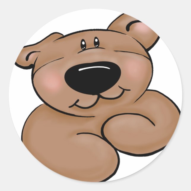 Pegatina Redonda Cute Teddy Bear (Anverso)
