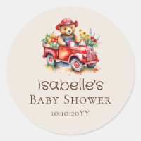 Cute Teddy cosecha Baby Shower Red Pickup