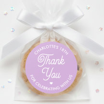 Cute Thank You Birthday Name Any Age Purple Modern