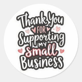 Pegatina Redonda Cute thank you sticker perfect for small business