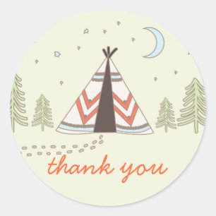 Pegatina Redonda Cute Tipi Gracias Pegatinas