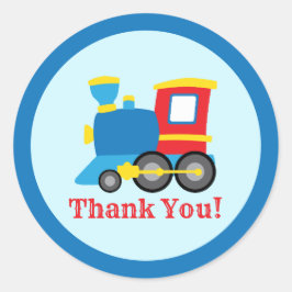 Pegatina Redonda Cute Train Birthday Party