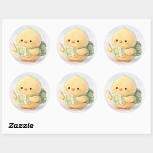 Pegatina Redonda Cute Travel Alma Chick Sticker