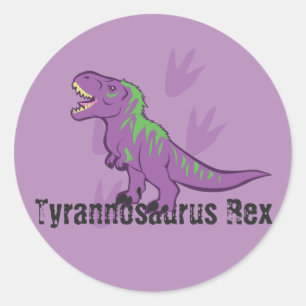 Pegatina Redonda Cute Tyrannosaurus Rex