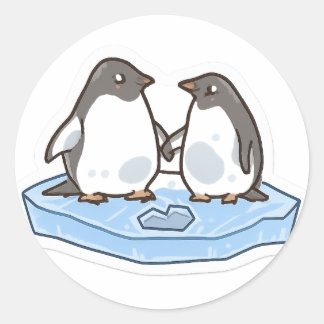 Pegatina Redonda Cute Valentine’s Penguin Sticker 