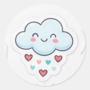 Pegatina Redonda Cute Vibe Señal de Mano Shaka Hoja de Stickers