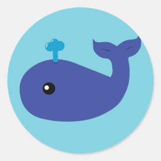 Pegatina Redonda Cute Whale