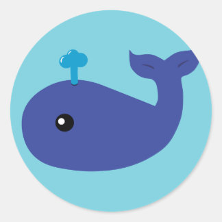 Pegatina Redonda Cute Whale