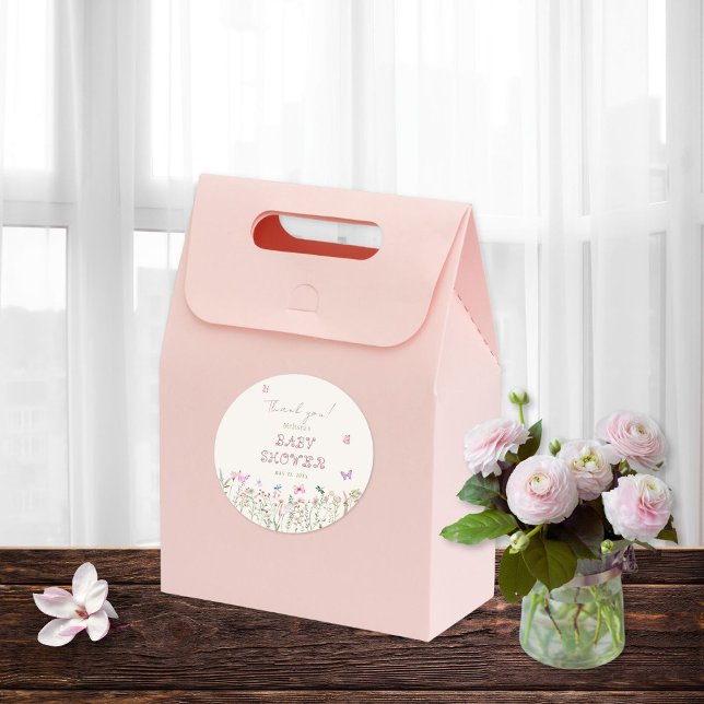Pegatina Redonda Cute Wildflower Baby Baby Shower (Subido por el creador)