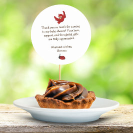 Pegatina Redonda Cute Woodland Animals Baby Shower Gracias