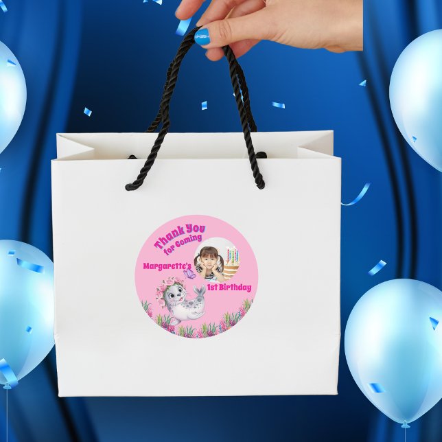 Pegatina Redonda Cute y caprichosa foto de León del Mar Floral (Subido por el creador)