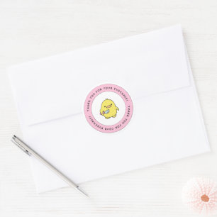 Pegatina Redonda Cute Yellow Duck Gracias Sticker Redondo