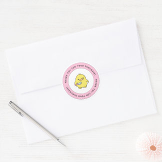 Pegatina Redonda Cute Yellow Duck Gracias Sticker Redondo