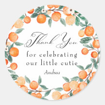 Cutie | Naranja Baby Shower Gracias