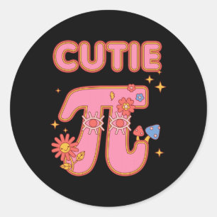 Pegatina Redonda Cutie Pi Pie Feliz Día Pi Maestra Matemática