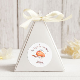 Pegatina Redonda Cutie Pie está en camino Baby Shower Gracias