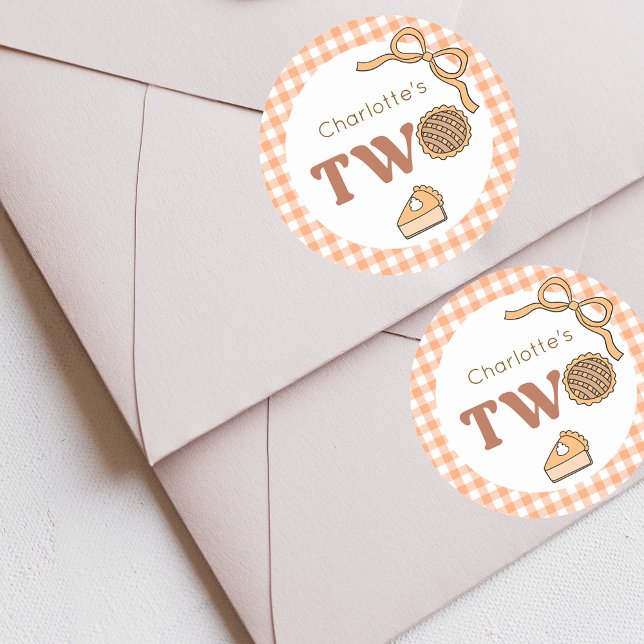 Pegatina Redonda Cutie Pie Pumpkin 2nd Birthday (Subido por el creador)