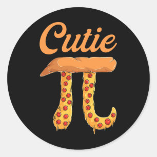 Pegatina Redonda Cutie Pizza Pi Day Vintage Retro Math Lover