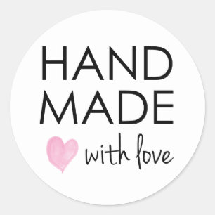Pegatina Redonda Cuto hecho a mano con amor