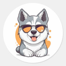 Cuto Husky con gafas de sol