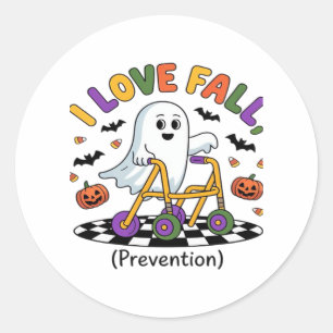 Pegatina Redonda Cuto me encanta la prevención de caídas Fantasma d