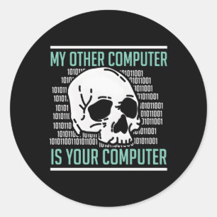 Pegatina Redonda Cyber Hacker Computer Security Expert Cybersecurit