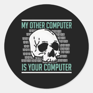 Pegatina Redonda Cyber Hacker Computer Security Expert Cybersecurit