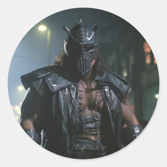 Pegatina Redonda Cyberpunk Villain (Anverso)