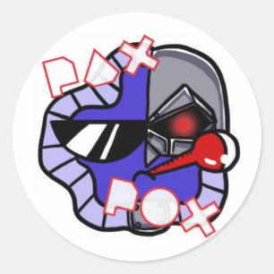 Pegatina Redonda Cyborg.