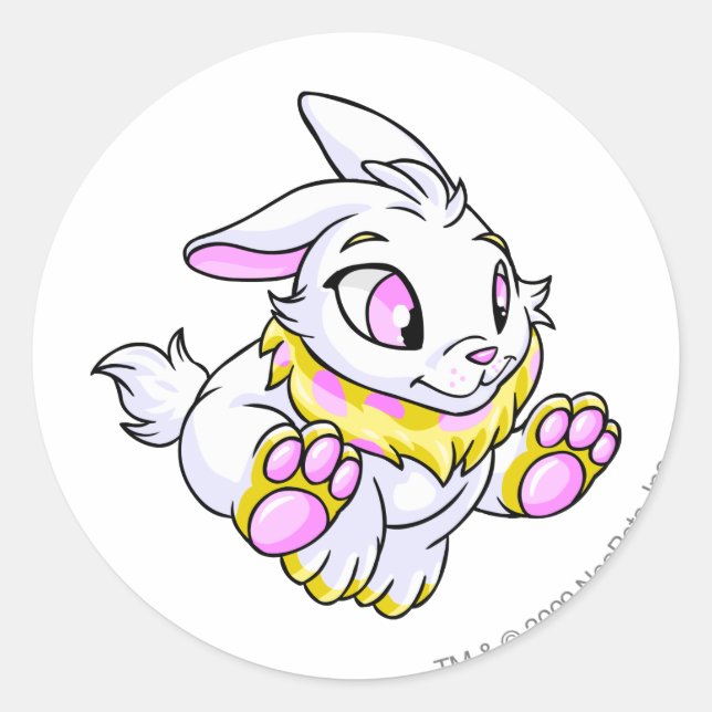 Pegatina Redonda Cybunny Amarillo (Anverso)