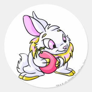Pegatina Redonda Cybunny amarillo que abraza Negg