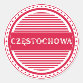 Pegatina Redonda Czestochowa City Pride Emblem – Polish Identity