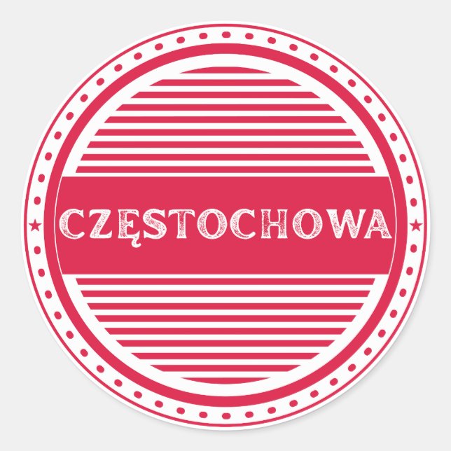 Pegatina Redonda Czestochowa City Pride Emblem – Polish Identity (Anverso)