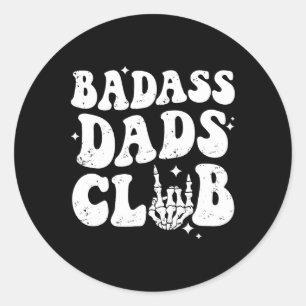Pegatina Redonda D Dads Club Funny Dad Groovy Trendy Fathers Day