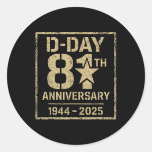 Pegatina Redonda D-day 81° aniversario 2025 Omaha Beach Memorial D
