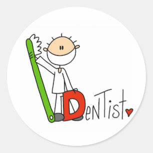 Pegatina Redonda D es para Dentist