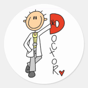 Pegatina Redonda D es para Doctor