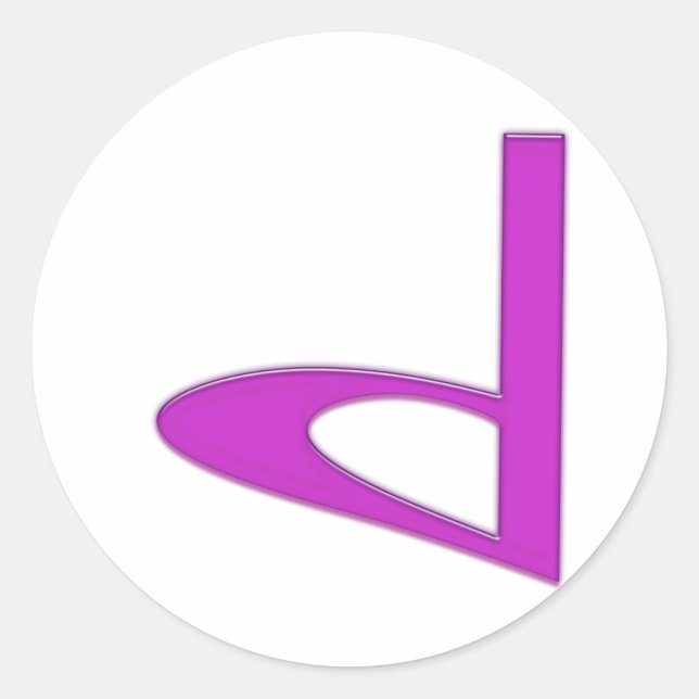 Pegatina Redonda d Letra americana minúscula (Anverso)