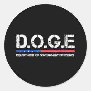 Pegatina Redonda D.o.e. Doge Departamento De Eficiencia Gubernament