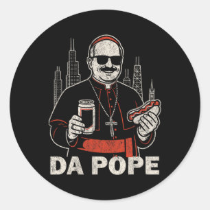 Pegatina Redonda Da Pope De América El Papa De Chicago Leo Xiv Funn