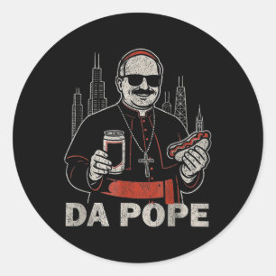 Pegatina Redonda Da Pope De América El Papa De Chicago Leo Xiv Prov